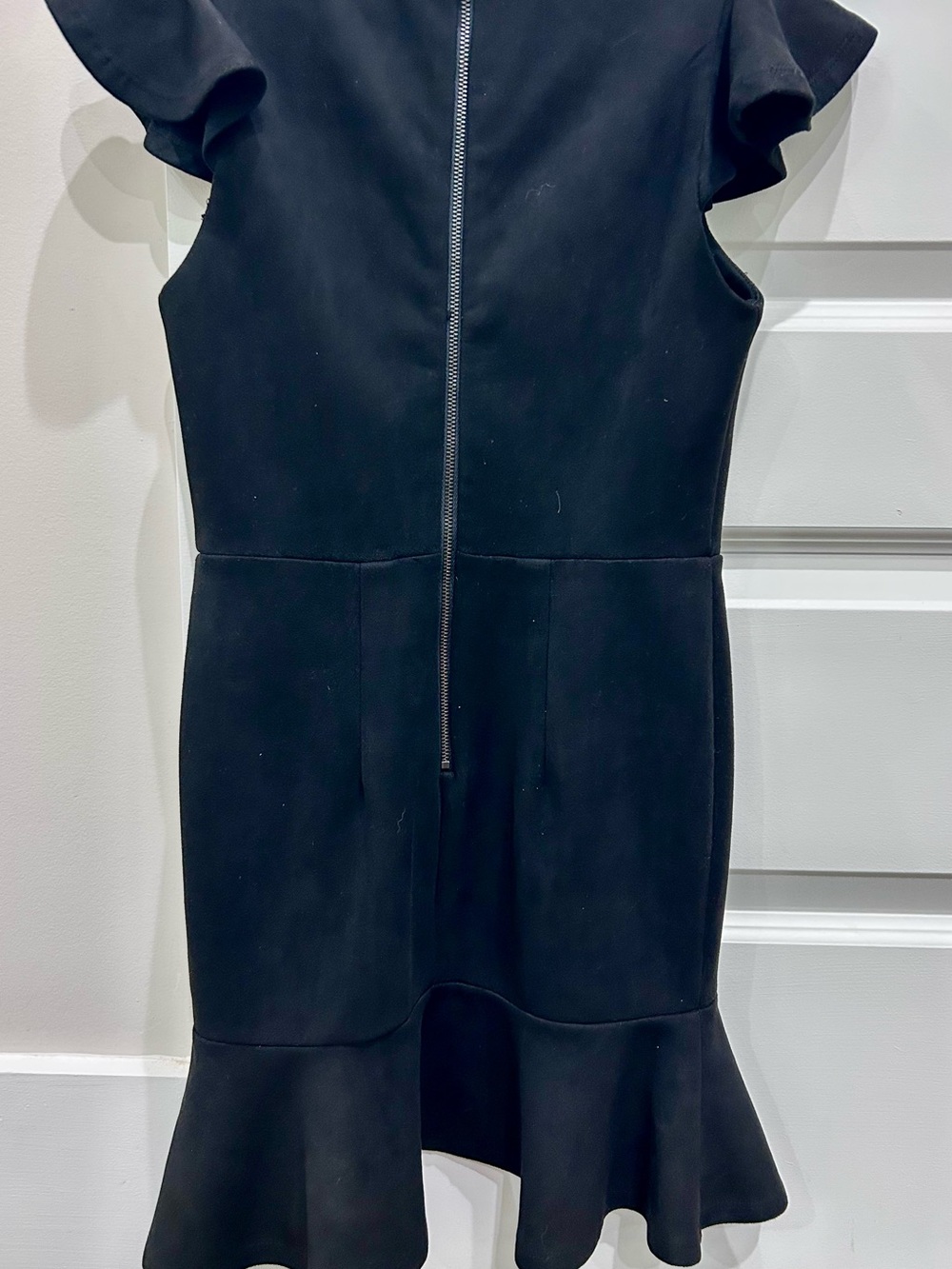 Black V-Neck Ruffle Dress - Picture 2 of 2